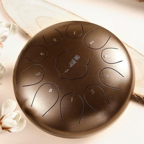 12 inch 13-Tone Steel Tongue Drum Mini Hand Pan Drums with Drumsticks Percussion Musical Instruments Drum Accessories