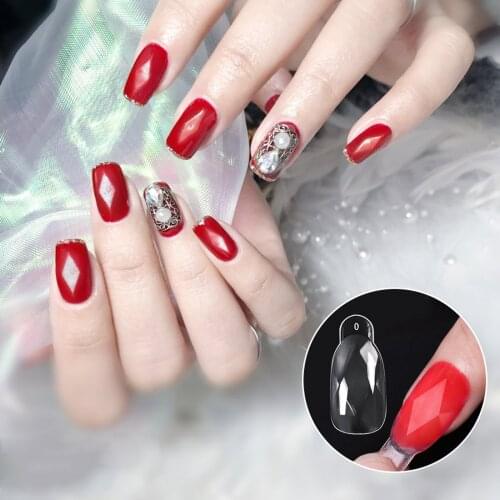 120pcs/set False Nails Form Diamond Tips Extension Fake Nail UV Gel Manicure Dual System Builder Full Cover Poly Stencil Mold