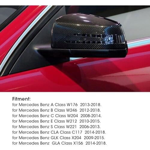 2pcs Side Rearview Mirror Cover Caps Trim for Mercedes Benz A B C E S CLA GLA GLK Class W176 W204 W212 W221 W246 C117 X156 X204
