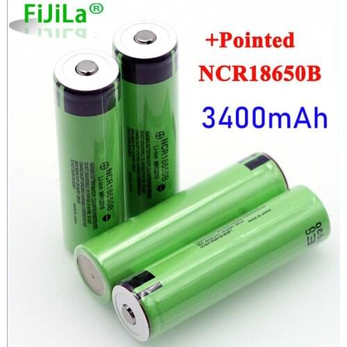 2021 New Original 18650 3.7 v 3400 mah Lithium Rechargeable Battery NCR18650B with Pointed(No PCB) For flashlight batteries