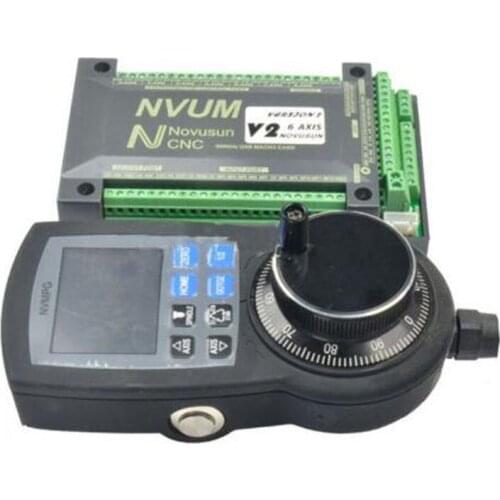 6 axis NVUM USB MACH3 Interface Breakout Board DC12-32V 200KHz for Stepper Motor controller + 6 Axis MPG Manual Pulse generator