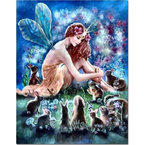 Full Square Round Drill 5D DIY Diamond Painting Cartoon Princess Rabbit 3D Embroidery Cross Stitch 5D mosaic Home Decor A1880