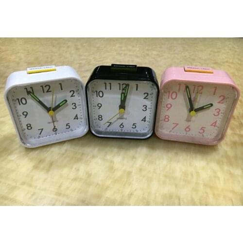 Analog Travel Alarm Clock Small Silent Non-ticking Analog Quartz Clock with Night Light Quiet Lighted on Demand Snooze