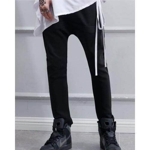 Big crotch pants, black casual leggings, loose spring and summer new performance clothes, stage clothes, young peoples versatil