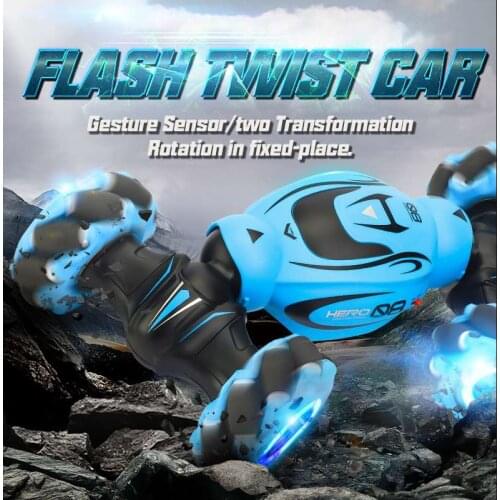 D876 Remote Control Car 1:16 4WD Radio Gesture Induction Drift Car Music Light Stunt Double-sided Flip RC Toy