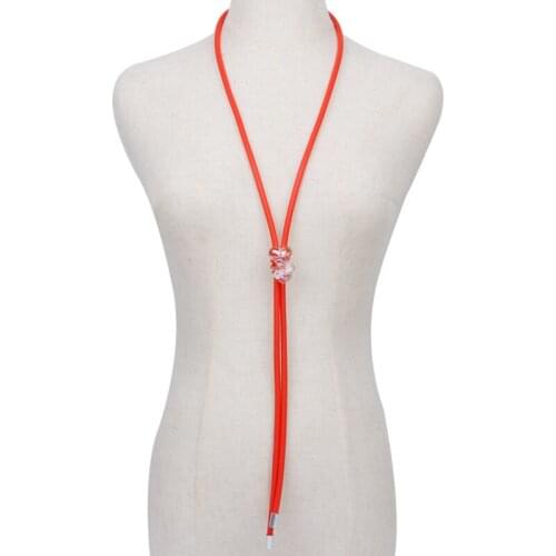 Double Heart Long Pendant Necklace Bling Bling Resin Heart Beat Necklace Bohemia New Trendy Women Jewelry Charm Body Decoration