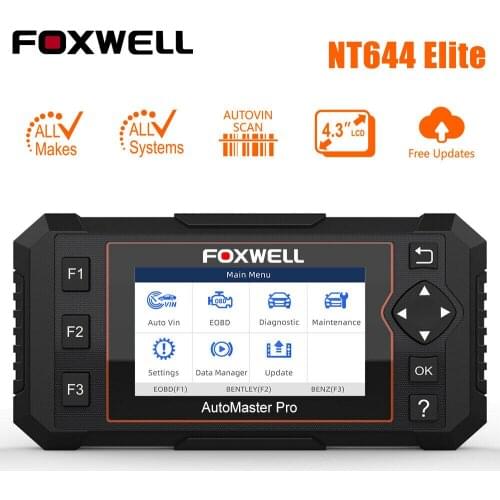 Foxwell NT644 OBD2 Scanner Car All System Diagnostic Tool With Oil DPF 19 Reset Functions Professional OBD 2 Automotive Scanner