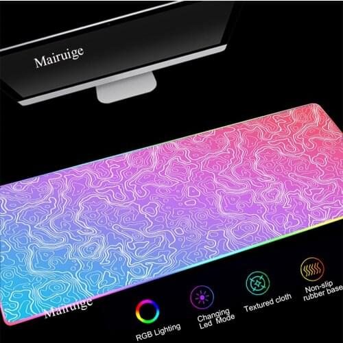 Mairuige 800x300mm RGB Gaming Mousepad Big Personality Art Gamer Keyboard Mat Led Mouse Pad XL/XXL PC Desk Pad for Laptop