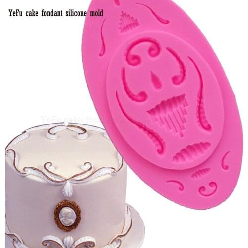 Sugar decoration tool for cake turning edge lace border lace pattern silicone mold for cake decorating tools F0933
