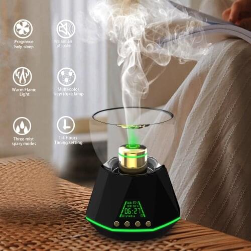 JK-A03 Aroma Diffuser Fragrance Help Sleep Warm Flame Light Multi-color Keystroke Lamp Essential Oil Diffuser