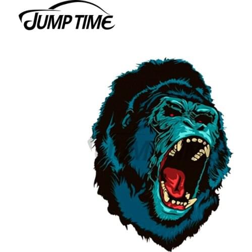 JumpTime 13 x 4.8cm For Gorilla Kong Funny Car Stickers and Decals Fashion Occlusion Scratch Waterproof 3D JDM Accessories