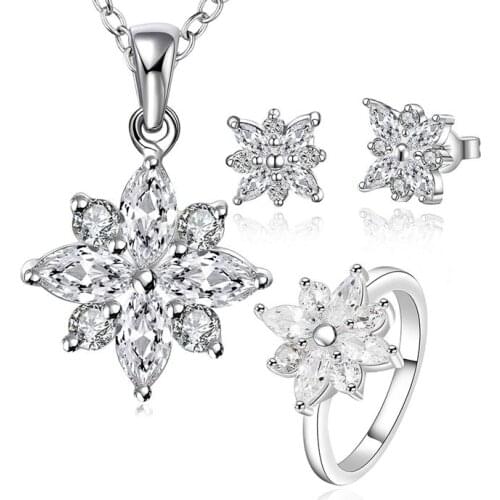 LKNSPCS747 925 sterling silver jewelry set, fashion jewelry set Earring 546 Necklace 581 Ring 494-8 /dlvamdca dxnamoua