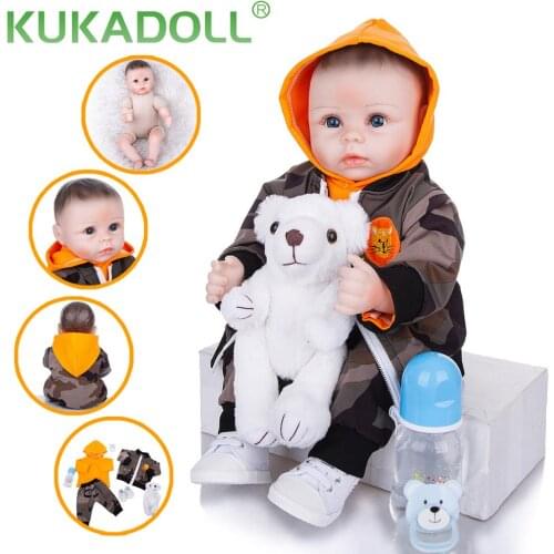 KUKADOLL 18 Inch Reborn Baby Dolls Cloth Body Steffed Baby Reborn Realicta Toys For Girls Childrens Day Gifts Christmas Present