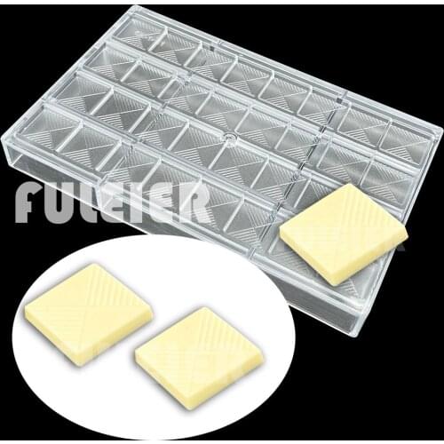 6g Square Chocolate Candy Bar Mold For Baking Maker Polycarbonate Mould Cake Decoration Confectionery Tool Bakeware