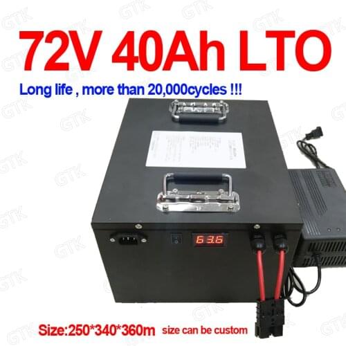 Lithium titanate 72V 40AH LTO battery pack with BMS for 8000W bike scooter bicycle Forklift motorcycle golf cart + 10A charger