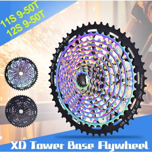 MTB XD 11/12 Speed 9-50T Cassette Ultralight CNC Steel Rainbow Golden 384g Ultimate 12speed Steel Tower Base Sprocket Colorful