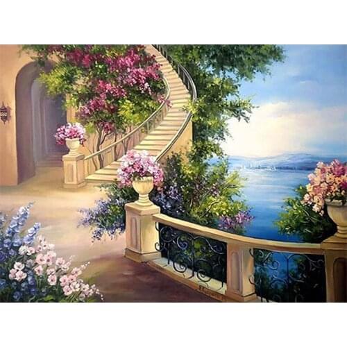 OUYIJIA5d DIY Diamond Painting Landscape Full Square Round Rhinestone Embroidery Cross Stitch Craft Tool Box Set A4 A5 Light Pad