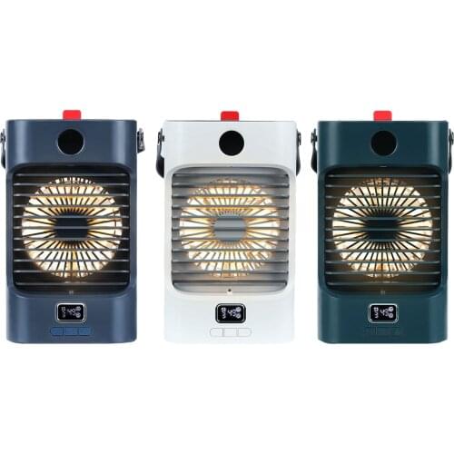 Personal Air Conditioner Fan Mini Desk Fans with LED Night Light for Office Living Room Bedroom