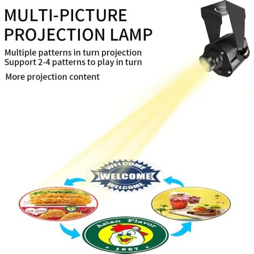4 Logos Conversion Multiple Patterns Switching Customized Advertising Waterproof Gobo Projector