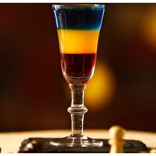 Rainbow glass Rainbow wine glass Layered cocktail glass Liqueur glass Sweet wine glass LB031011