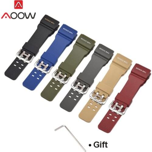 Silicone Watchband for Casio G-Shock GG-1000 / GWG-100 / GSG-100 Men Sport Waterproof Resin Bracelet Watch Band Strap with Tool