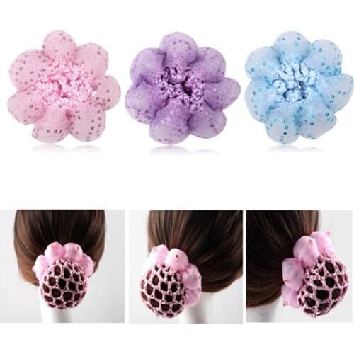 1Pc Hair Net Girls Bun Cover Snood Hair Net Sleep Ballet Dance Skating Crochet Decor Gift Hair Style Hairnets