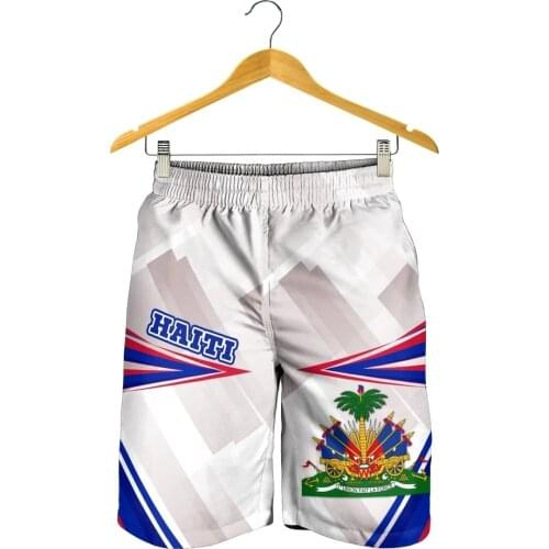 Tessffel Country Emblem Flag Caribbean Sea Haiti Island Retro Men/Women 3DPrint Summer Streetwear Beach Casual Short Pants A1
