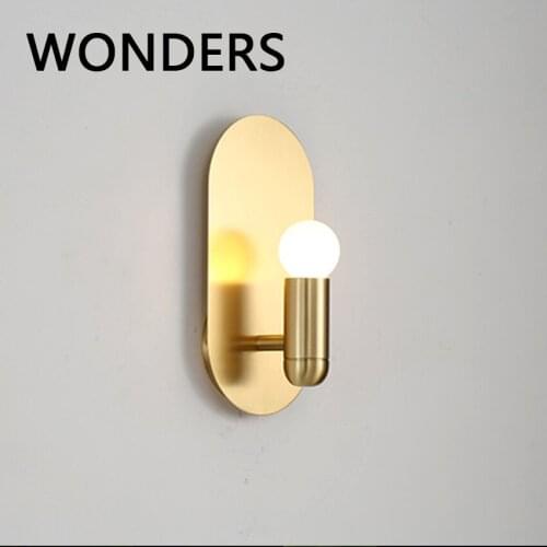 Nordic Modern Brass bedroom bedside LED wall lamp Simple bathroom mirror front lighting indoor living room decor wall light бра