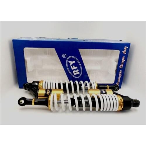 2pieces Universal 8mm Spring 390mm Motorcycle rear shock absorber for Honda Yamaha suzuki kawasaki atv Black + white