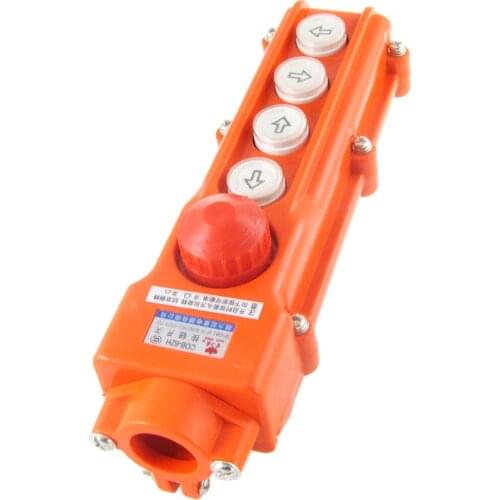 Rainproof 4 Ways Hoist Pushbutton Switch Pendant Control Station + Emergency Stop