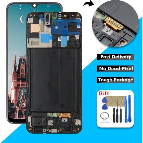 LCD Display Touch Screen Digitizer Glass Assembly with Frame For Samsung Galaxy A50 A505 A505F/DS A505FN/DS A505F LCD