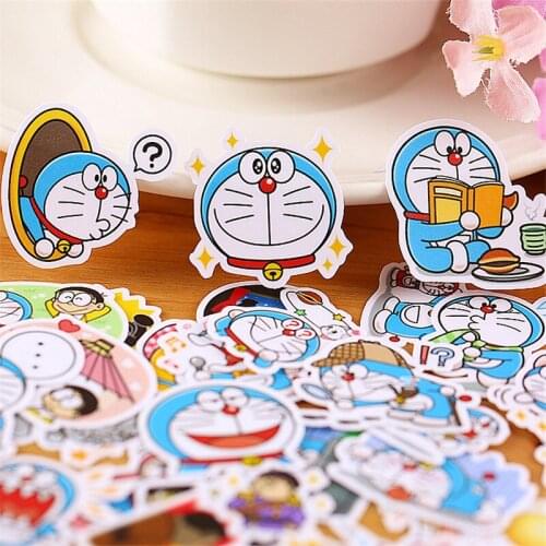 35 PCS mini Cartoon blue robot Paper Stickers Crafts And Scrapbooking stickers kids toys book Decorative sticker DIY Stationery