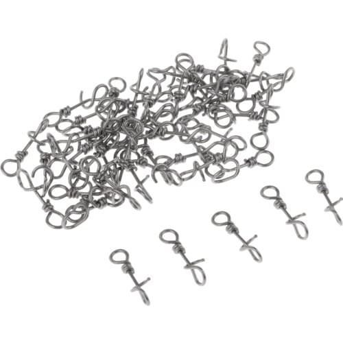50pcs Smooth Fishing Clips Connectors Snaps Freshwater & Saltwater