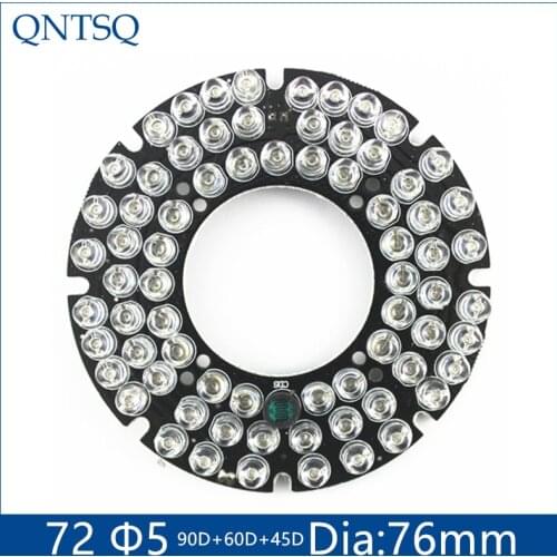 850nm 72LED 5mm Infrared IR Led Board For Camera 90+60+45 Degree Bulb.CY-7672F5