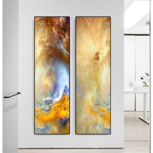 Abstract Yellow Cloud Painting Canvas Art Modern Art for Home Wall Decor Living Room Printed Painting Big Size