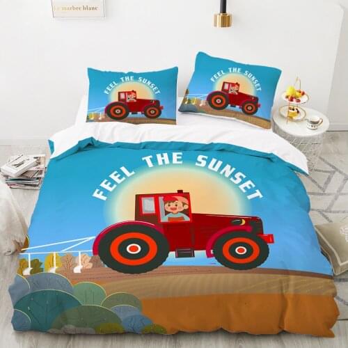 Car Cartoon Kids Bedding set for children baby girls Duvet cover set pillow case Bed linens Quilt cover 240x220 140x200 sunset