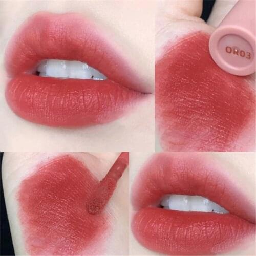 1Pc Lip Gloss Velvet Matte Liquid Lipstick Waterproof Long Lasting Orange Chestnut Lip Tint Makeup Lip Gloss Beauty Cosmetic