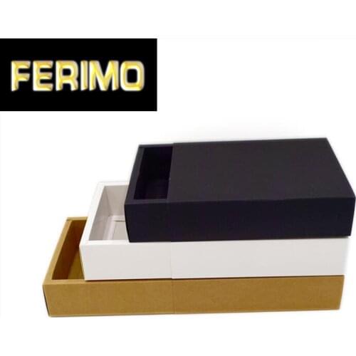 20pcs Craft Large Package Box Packaging Kraft Shipping Paper Box Gift White Black Box Carton Drawer Boxes Tea Packing Giftbox