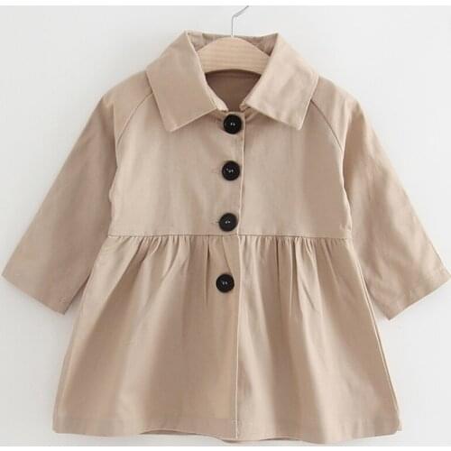 Cheaper Children Trench Coats Autumn Spring Fashion Cotton Girls Jacket 1-6 Years Windbreaker Jacket For Girls Baby Girl Clothes