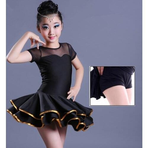 2017 Latin Dance Dress Children Girls Ballroom Dance Dresses Girl Samba Dress Modern Dance Costumes For Kids Club Dresses