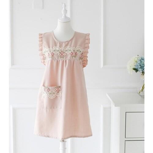 Apron home kitchen cute princess Japanese Korean version ladies fashion waterproof and oil proof European thin section summer