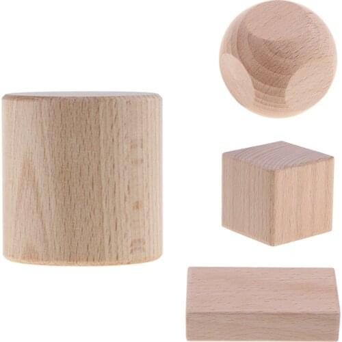 Geometry Shape Wooden Blocks Toys Mathematical 3D Stereo Models Baby Teaching Basic Aids
