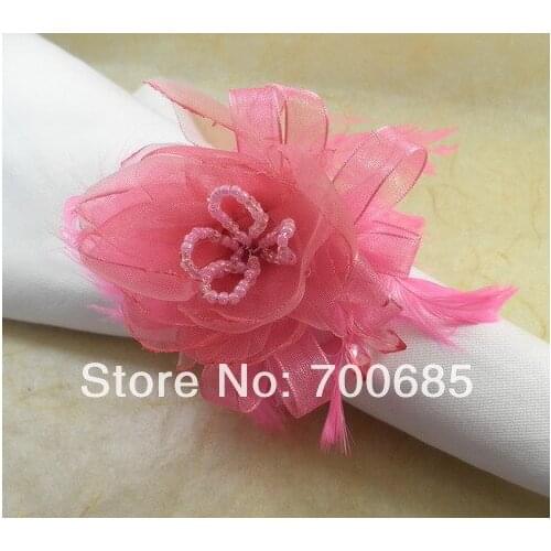 Crystal rose napkin ring, napkin holder
