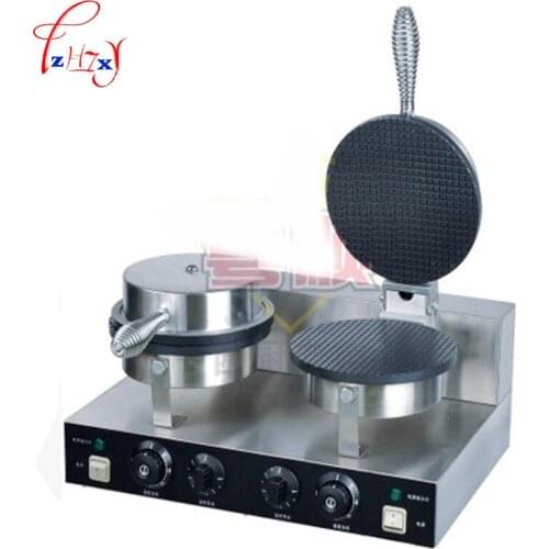 Commercial double head stainless steel Ice cream Cone Baker machine waffle cone egg roll making machine YU-2