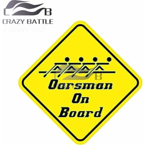 Crazy Battle 13cm x 13cm Oarsman on Board Trunk Windshield Personality Car Stickers Waterproof Anime Motorcycle RV Cartoon Decal