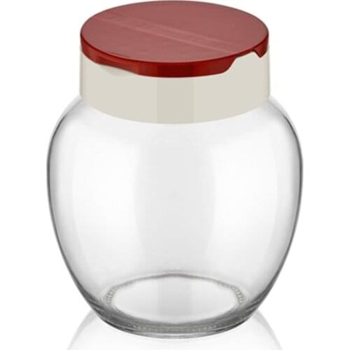 Kitchen Storage 370CC(ML) Glass Spice Jar Bottle Softcover Transparent Multi-Purpose Use Gray Red Green Color