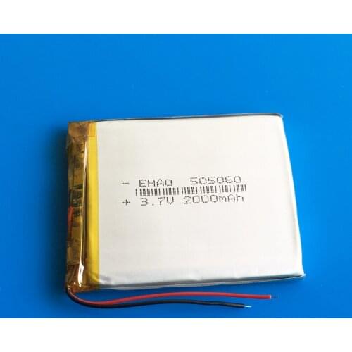 505060 li-polymer Rechargeable battery 3.7v 2000mAh for gps Batteries Cells For MP4 MP5 5*50*60mm video game PSP GPS speaker GPS