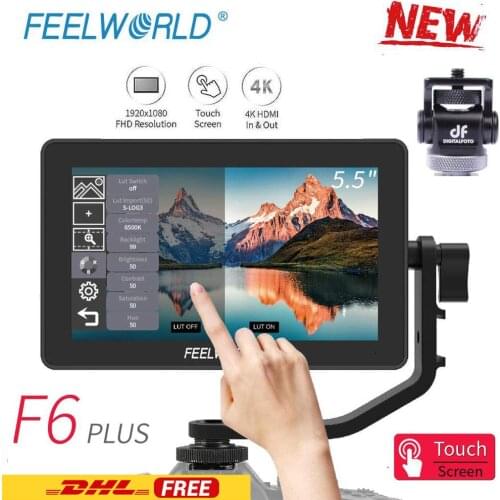 FEELWORLD F6 PLUS 5.5 Inch op Camera DSLR Field Monitor 3D LUT Touch Screen IPS FHD 1920x1080 Video focus Assist Ondersteuning 4