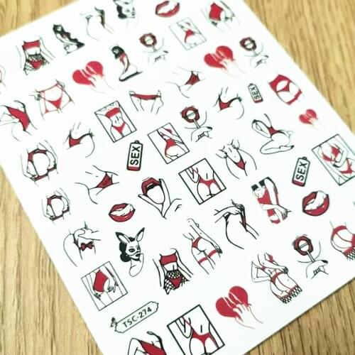Newest TSC 274 3D design nail art sticker decal stamping back gule DIY nail decoration tools