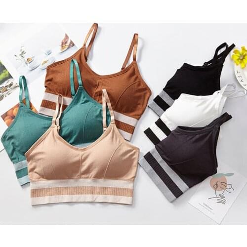 2020 New U-shaped Back Bra Tube Tops Women Bralette Crop Top Stripe Sexy Lingerie Bra Sports Underwear Fashion Ladies Street Top